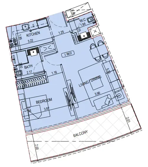 1 bedroom layout