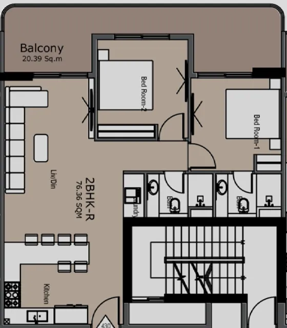 2 bedroom layout