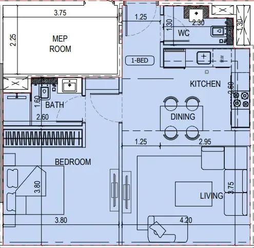 1 bedroom layout