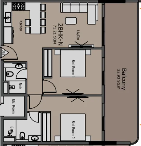 2 bedroom layout