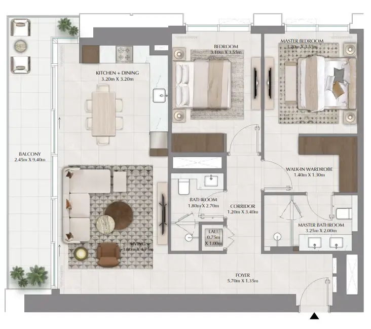 2 bedroom layout