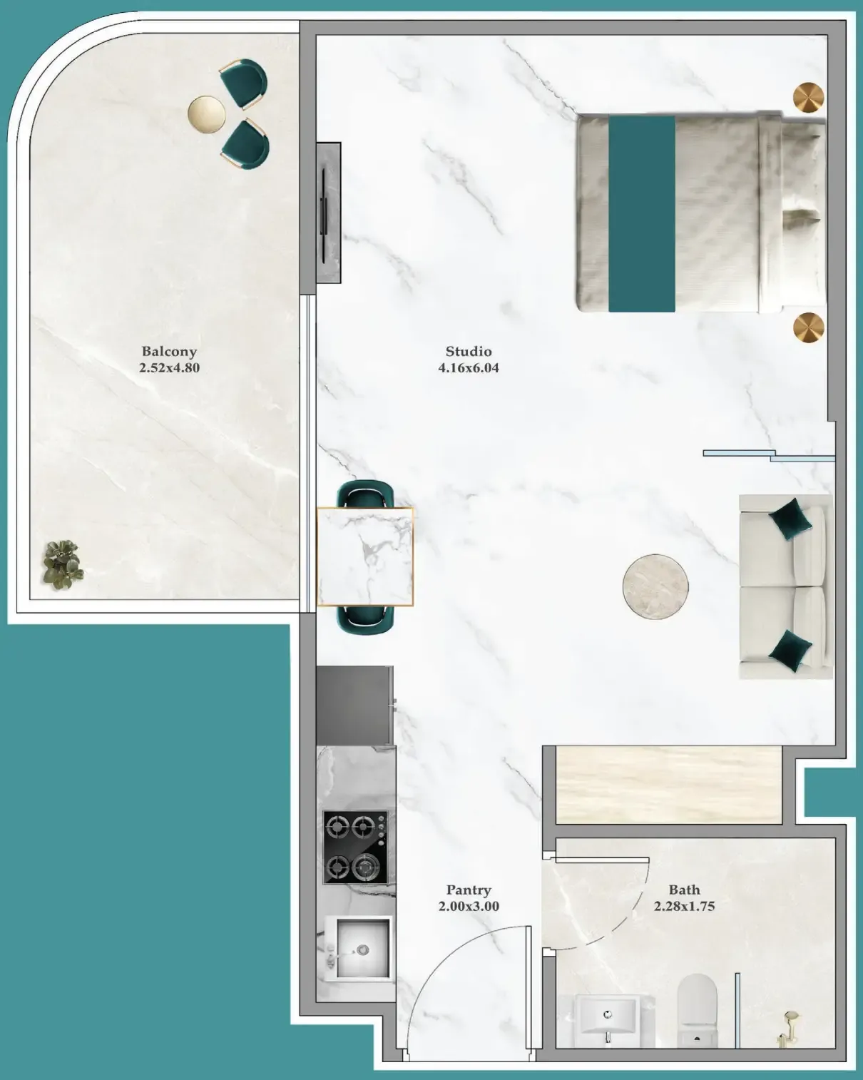 0 bedroom layout
