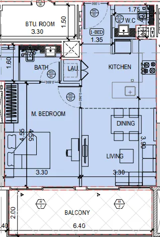 1 bedroom layout