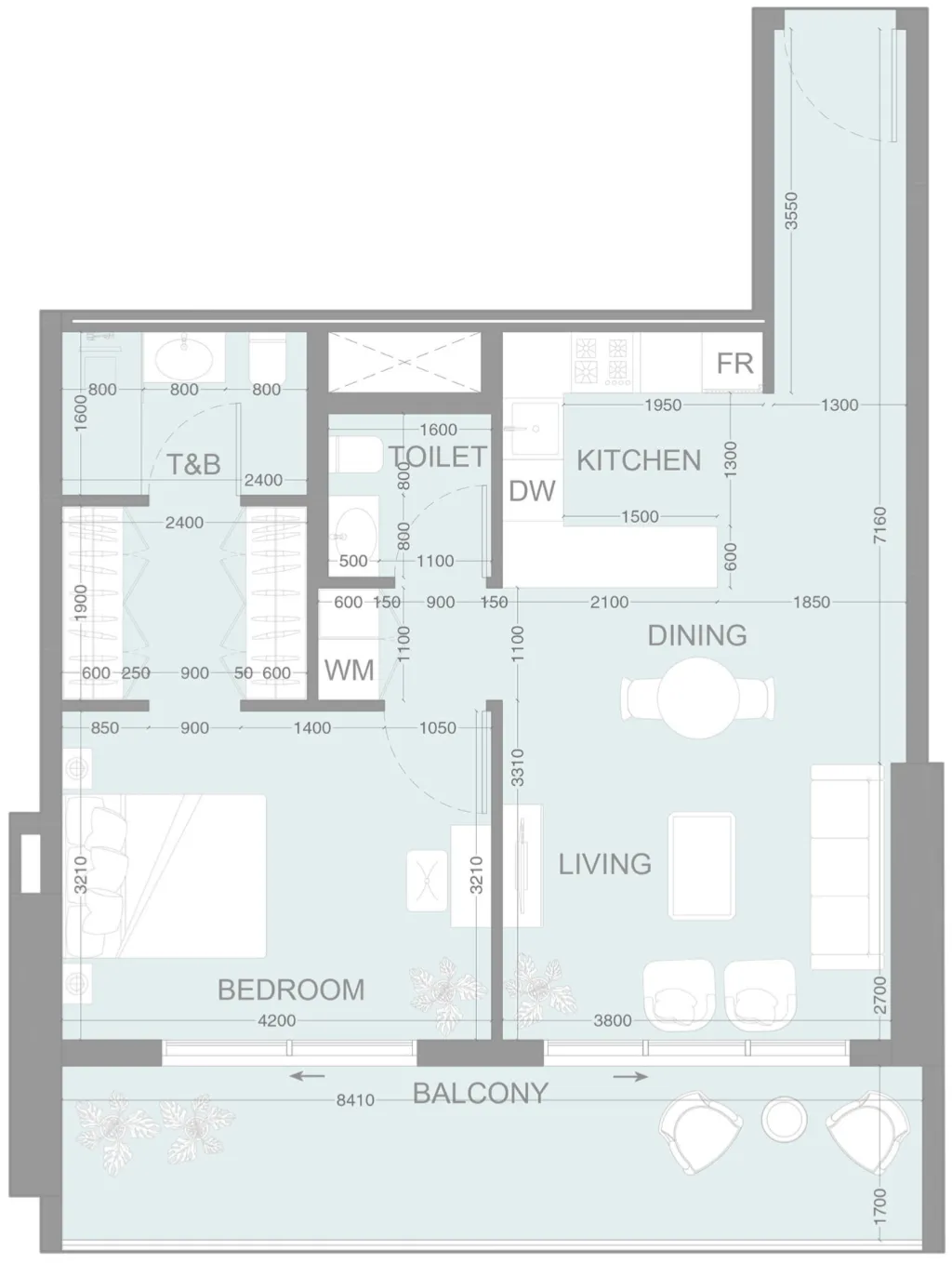 1 bedroom layout