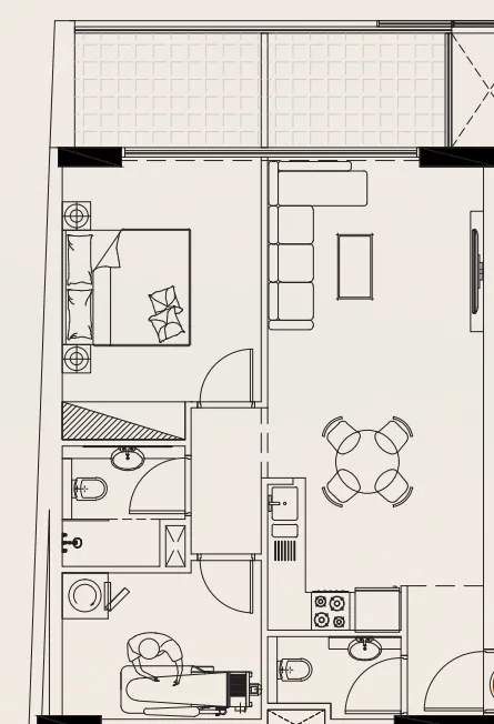1 bedroom layout
