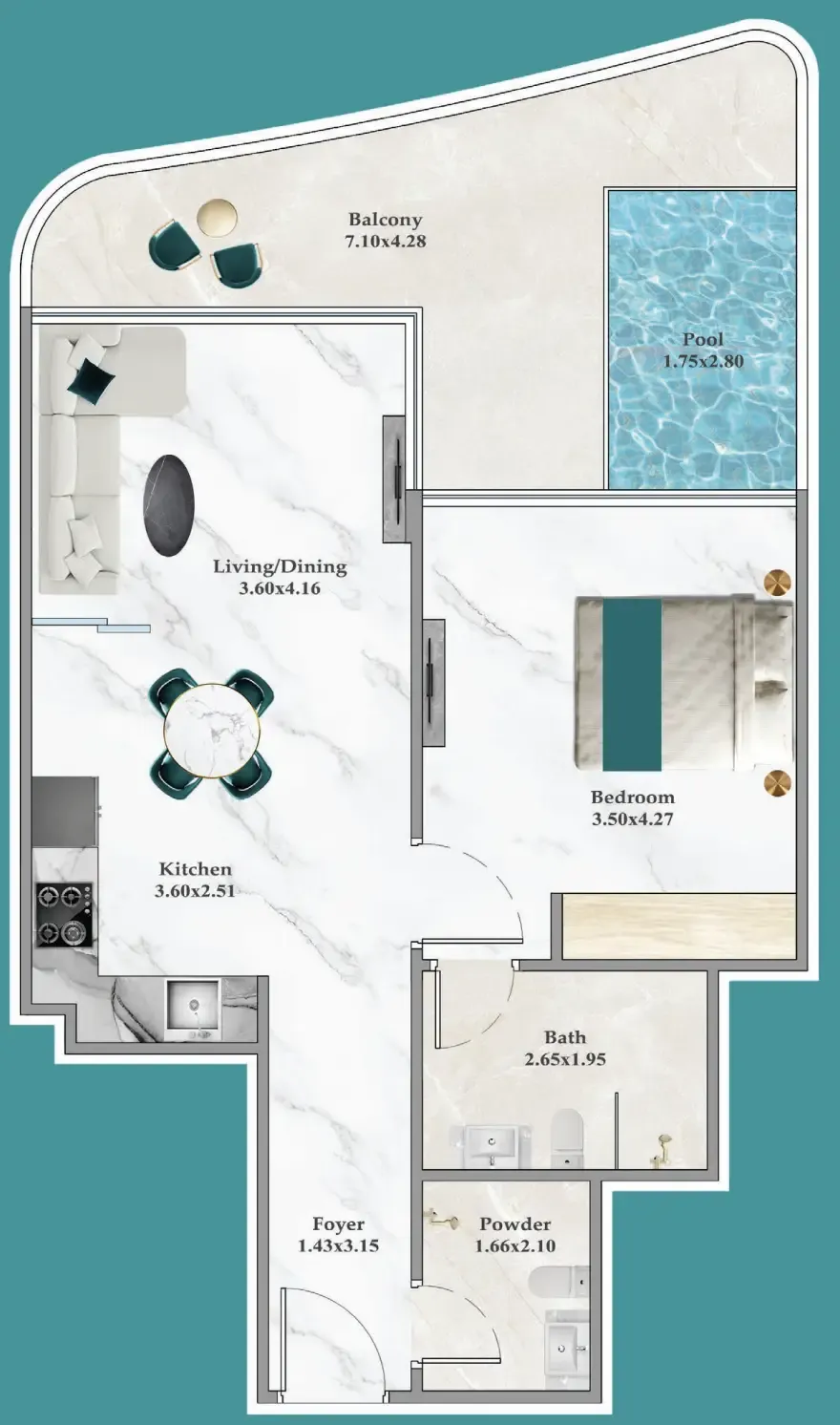 1 bedroom layout