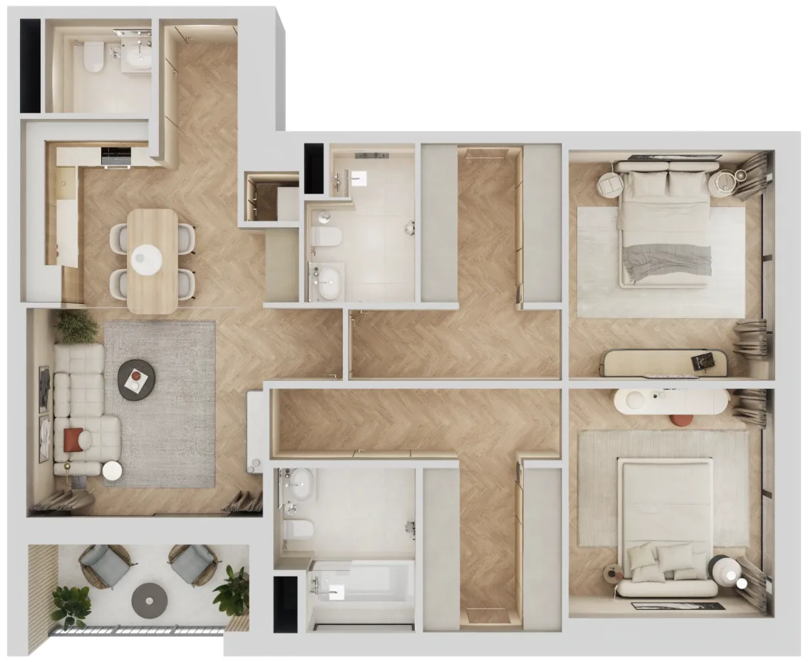 2 bedroom layout