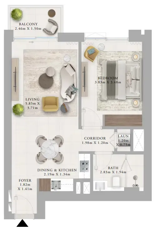 1 bedroom layout