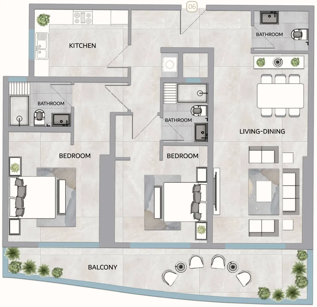 2 bedroom layout