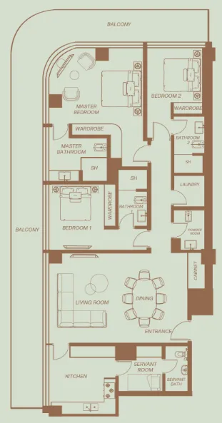 3 bedroom layout
