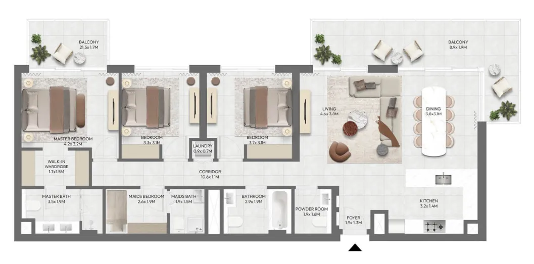 3 bedroom layout