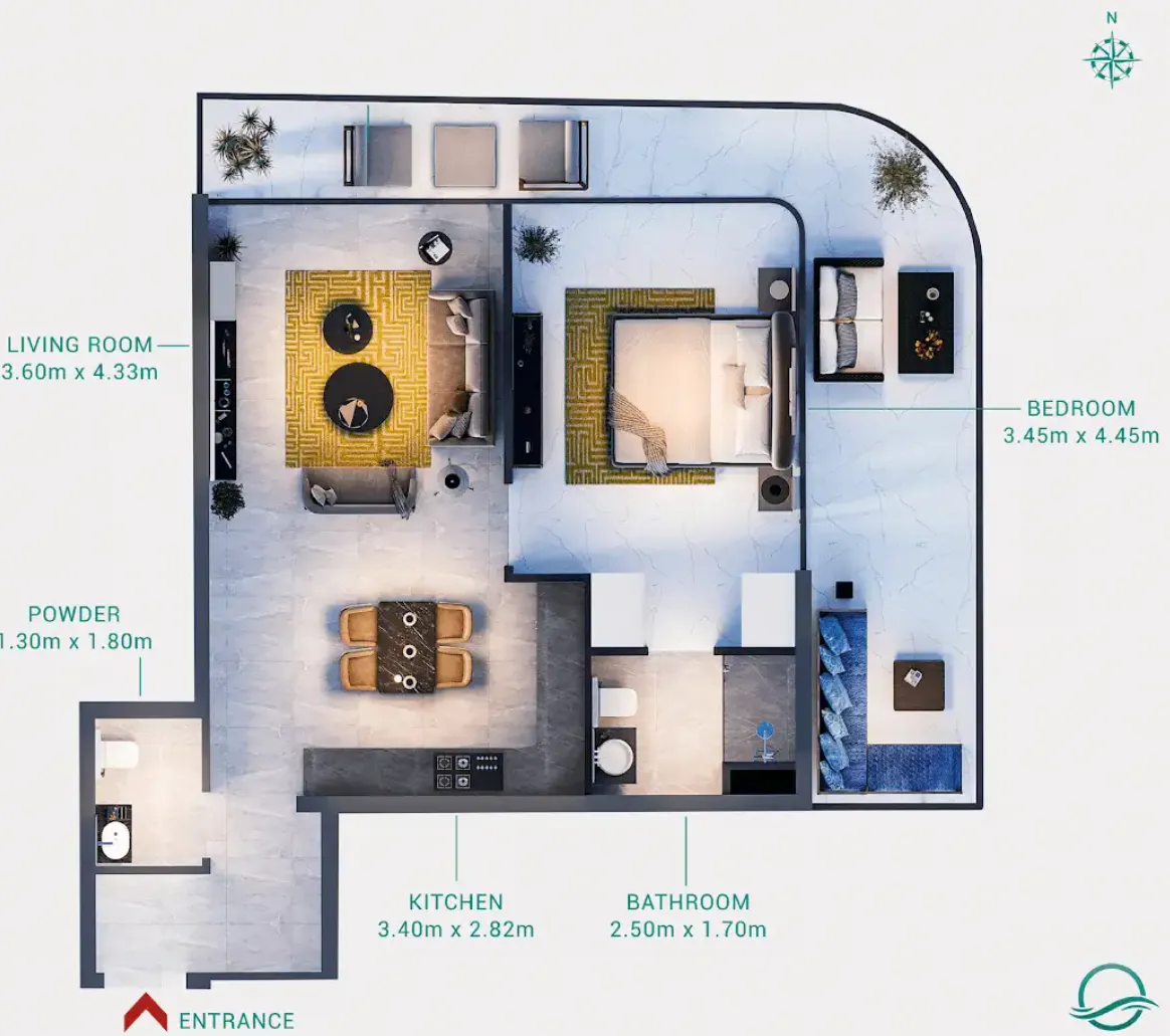1 bedroom layout