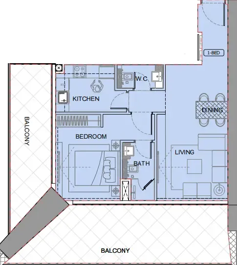 1 bedroom layout