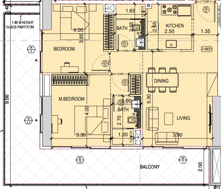 2 bedroom layout