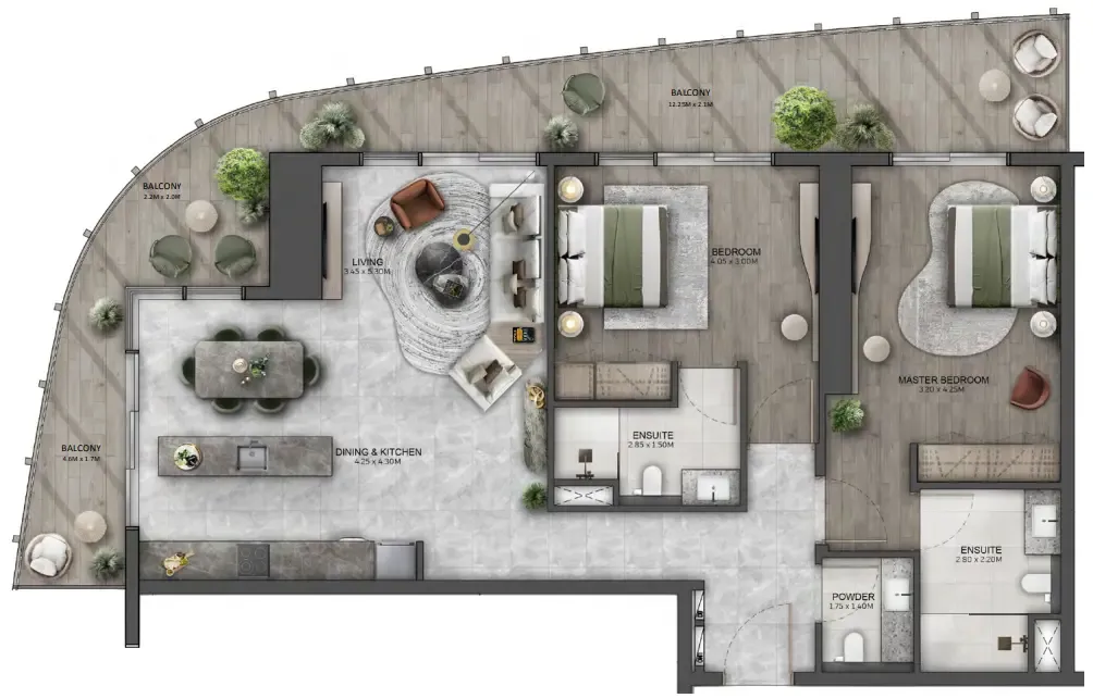 2 bedroom layout