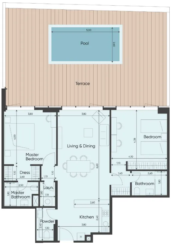 2 bedroom layout