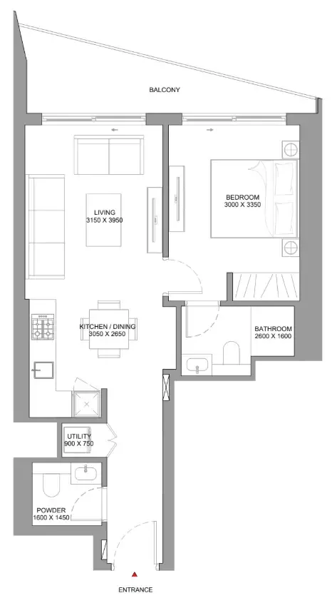 1 bedroom layout
