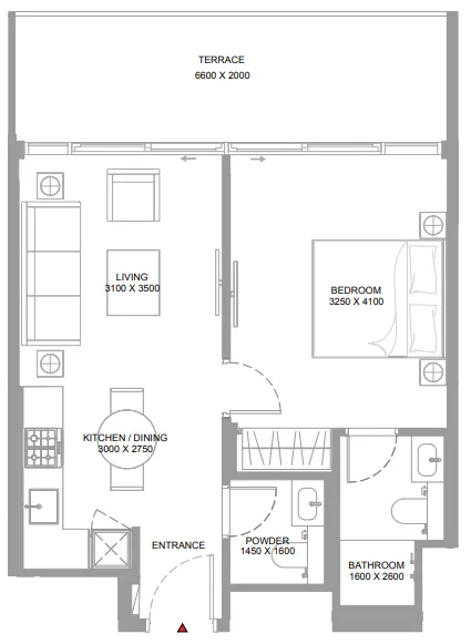 1 bedroom layout