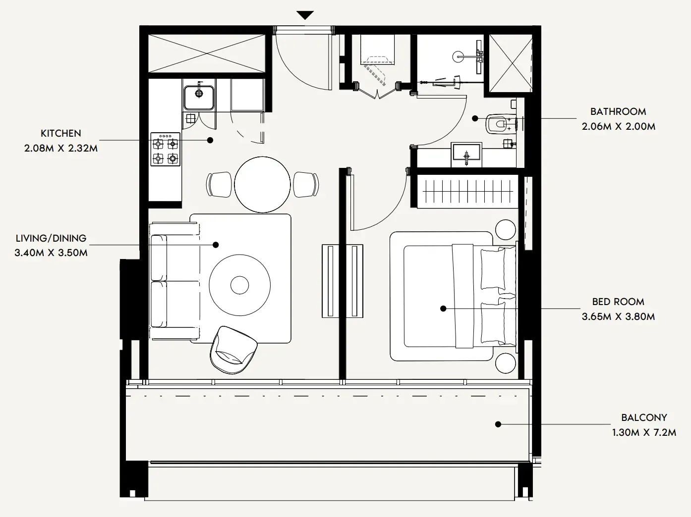 1 bedroom layout