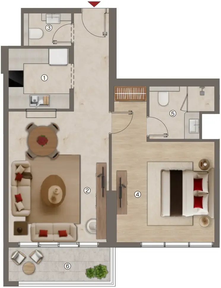 1 bedroom layout