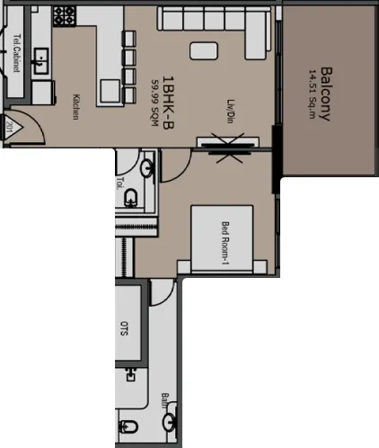 1 bedroom layout