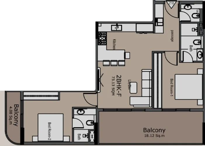 2 bedroom layout