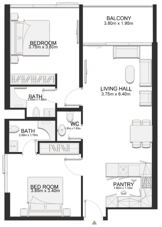 2 bedroom layout