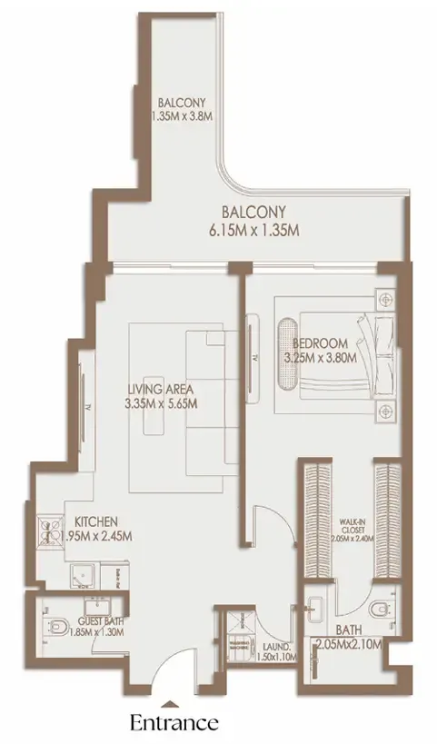 1 bedroom layout