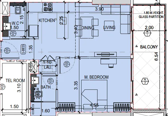 1 bedroom layout