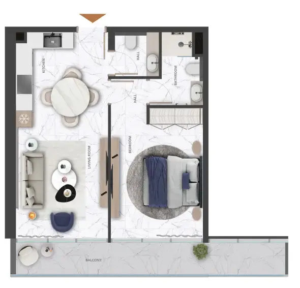 1 bedroom layout