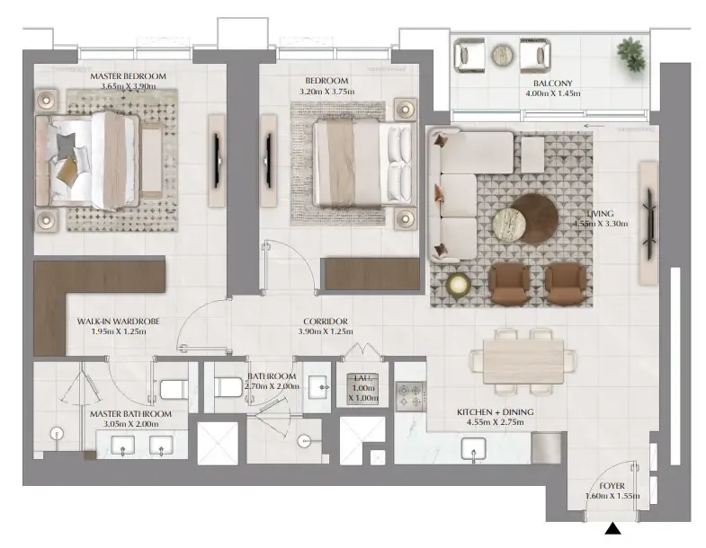 2 bedroom layout