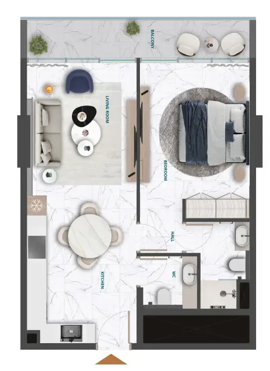 1 bedroom layout