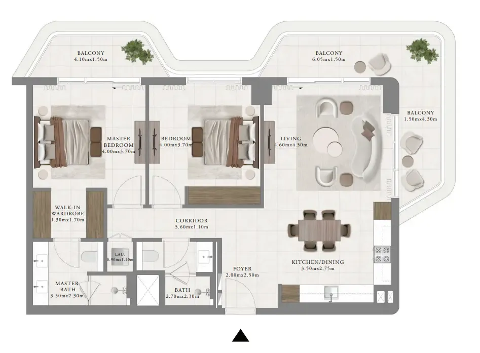 2 bedroom layout