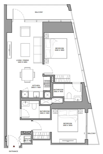 2 bedroom layout