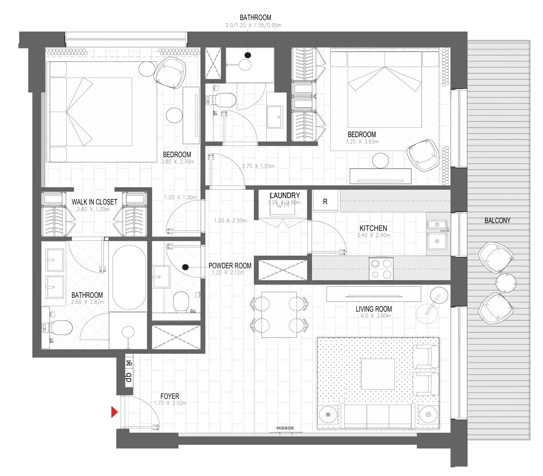 2 bedroom layout