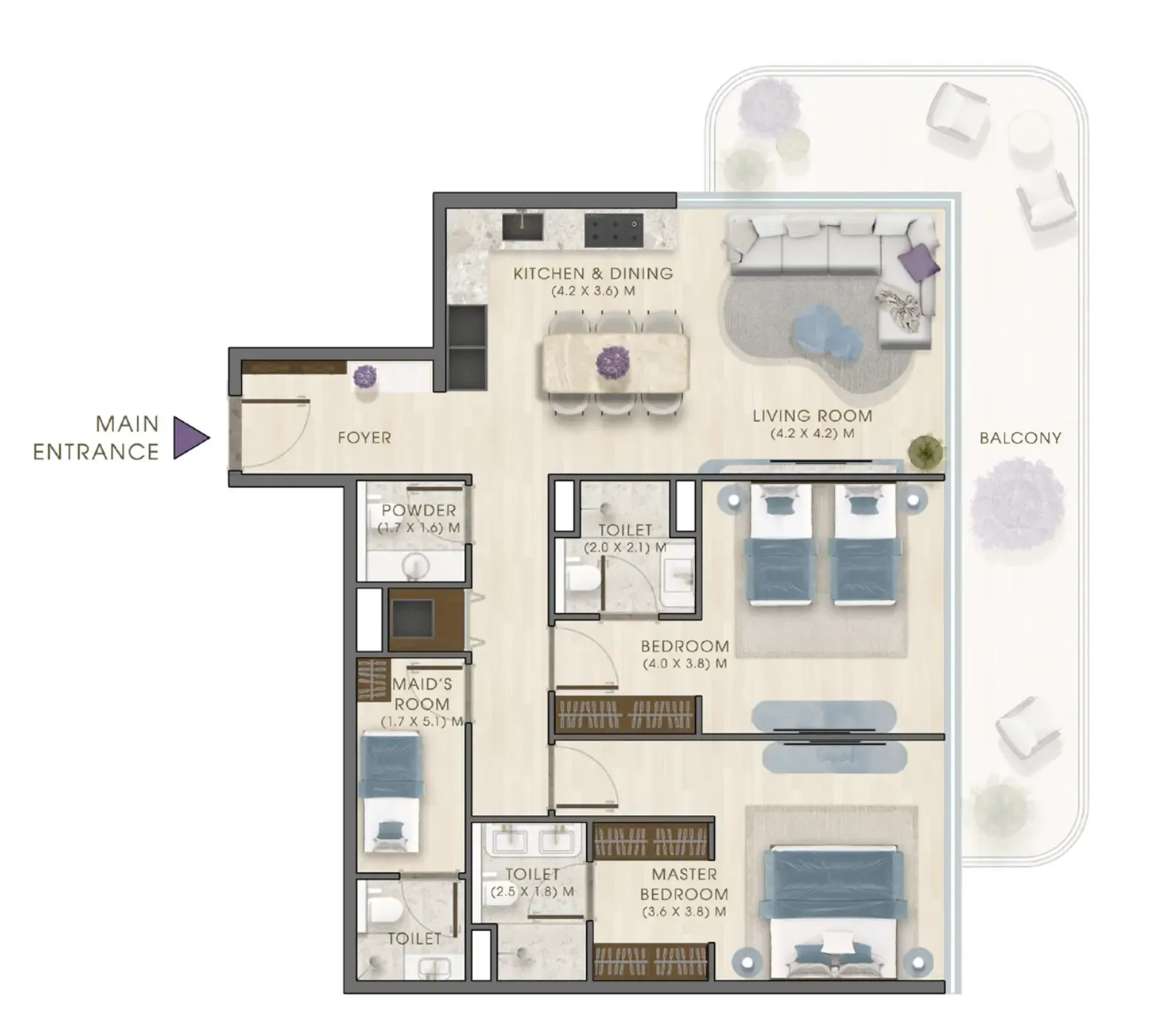 2 bedroom layout