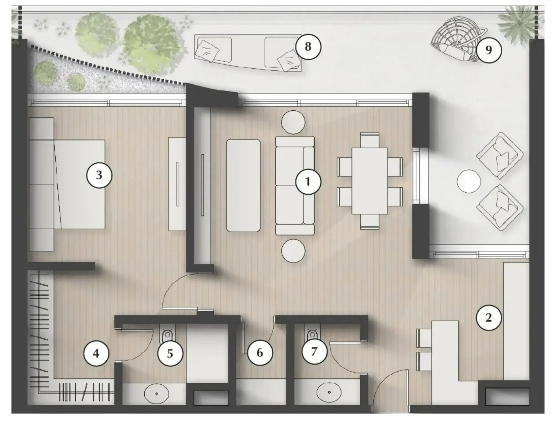 1 bedroom layout