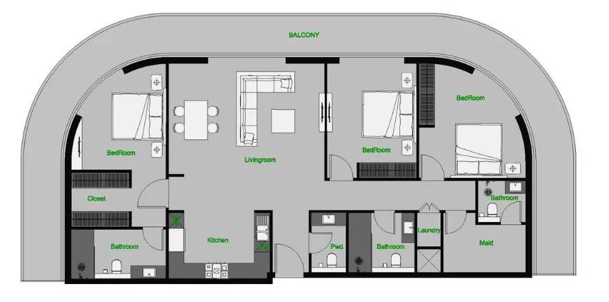 3 bedroom layout