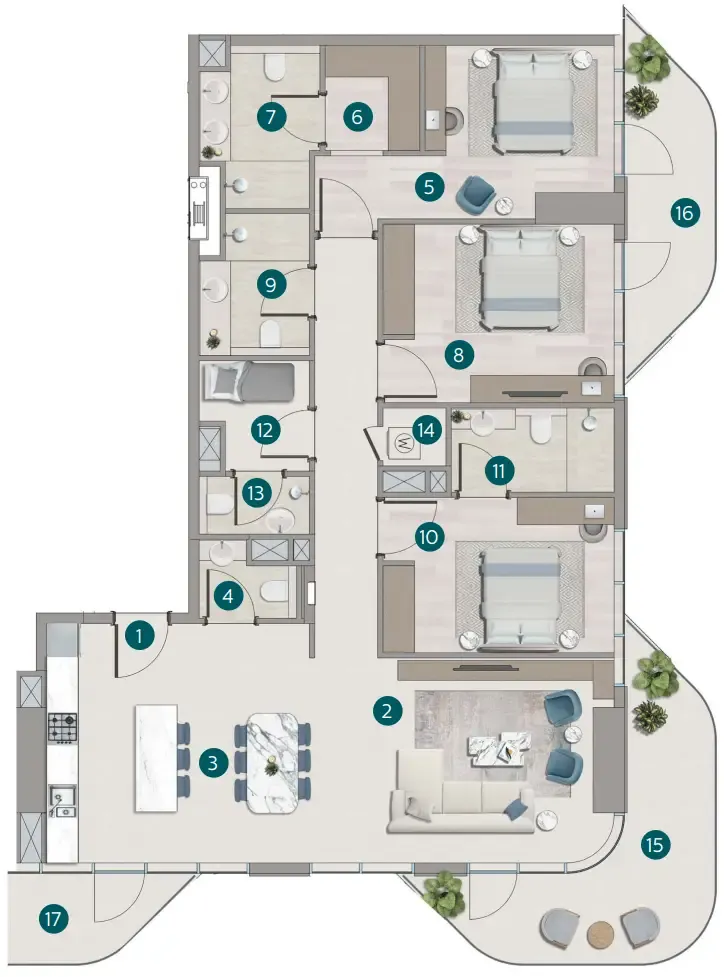 3 bedroom layout
