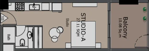 0 bedroom layout