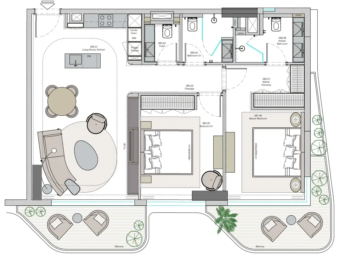2 bedroom layout