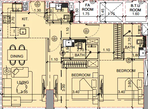 2 bedroom layout