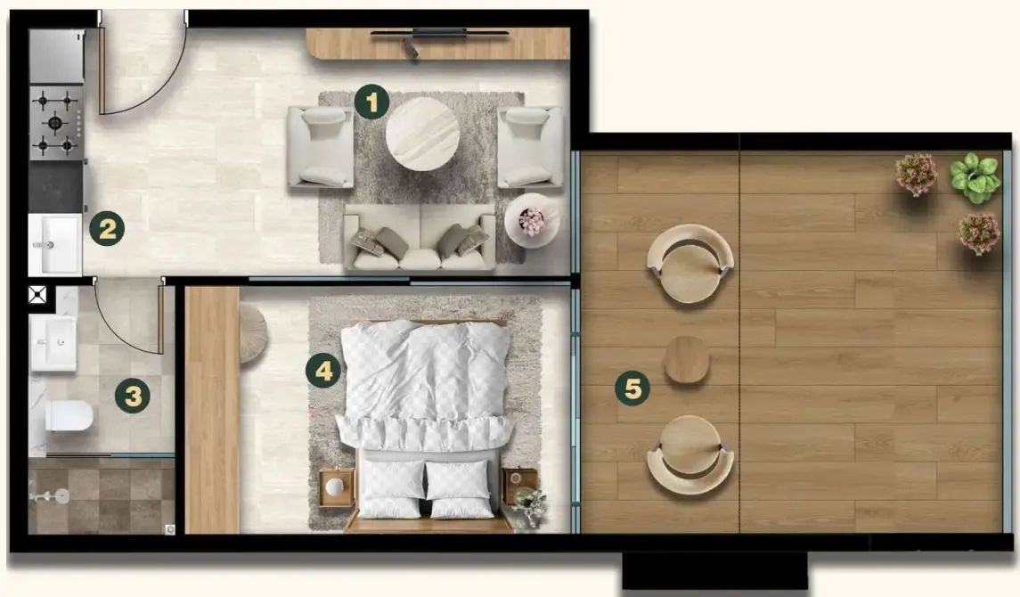 0 bedroom layout