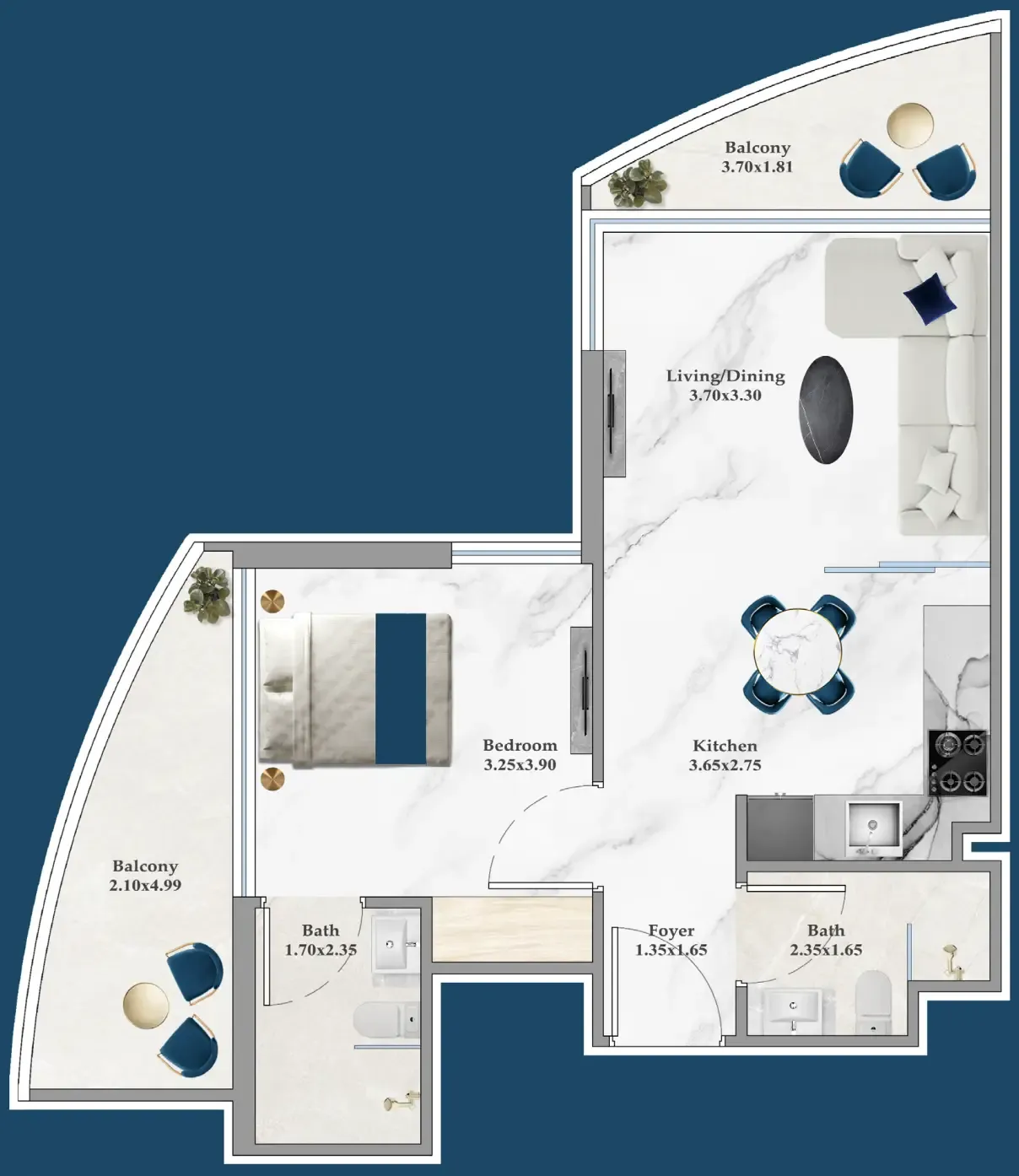 1 bedroom layout