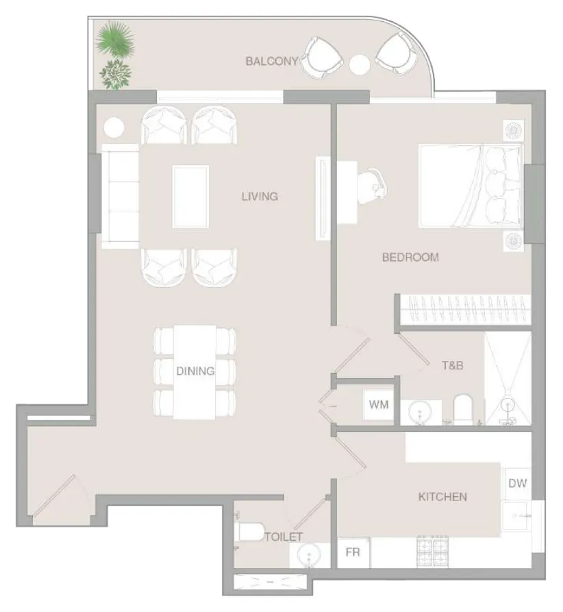 1 bedroom layout