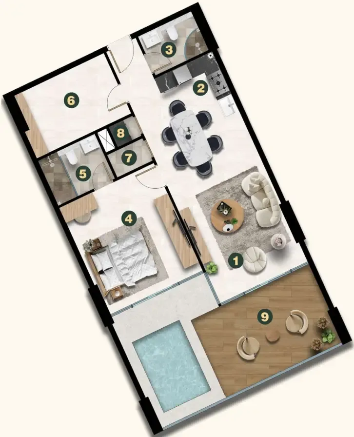 1 bedroom layout