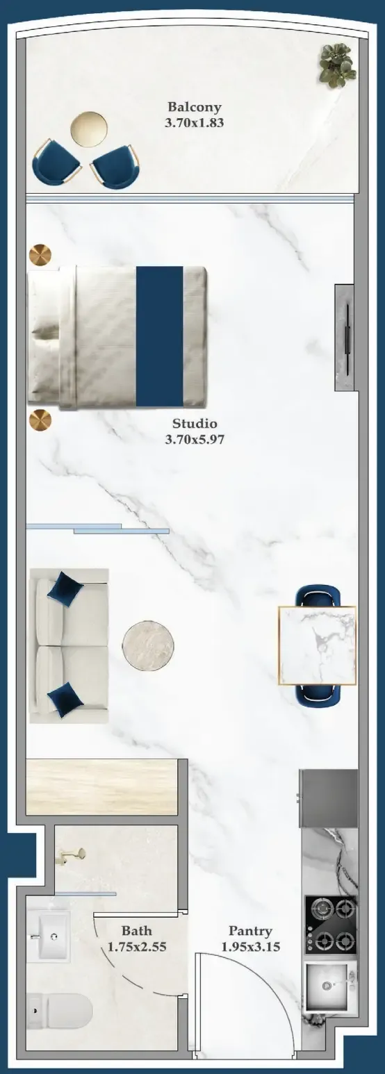 0 bedroom layout