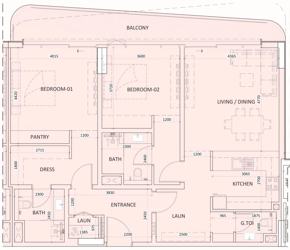 2 bedroom layout