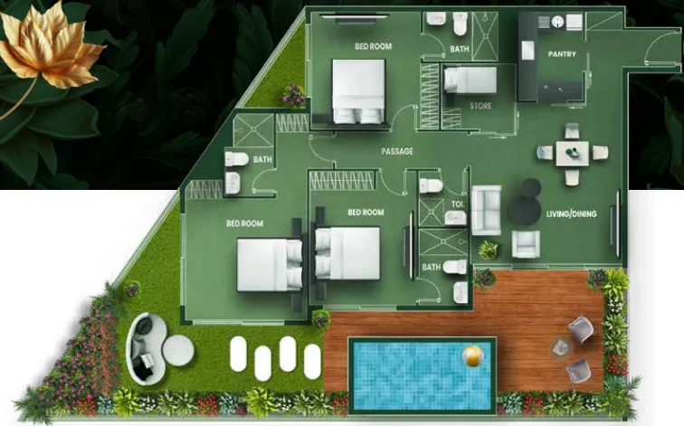 3 bedroom layout
