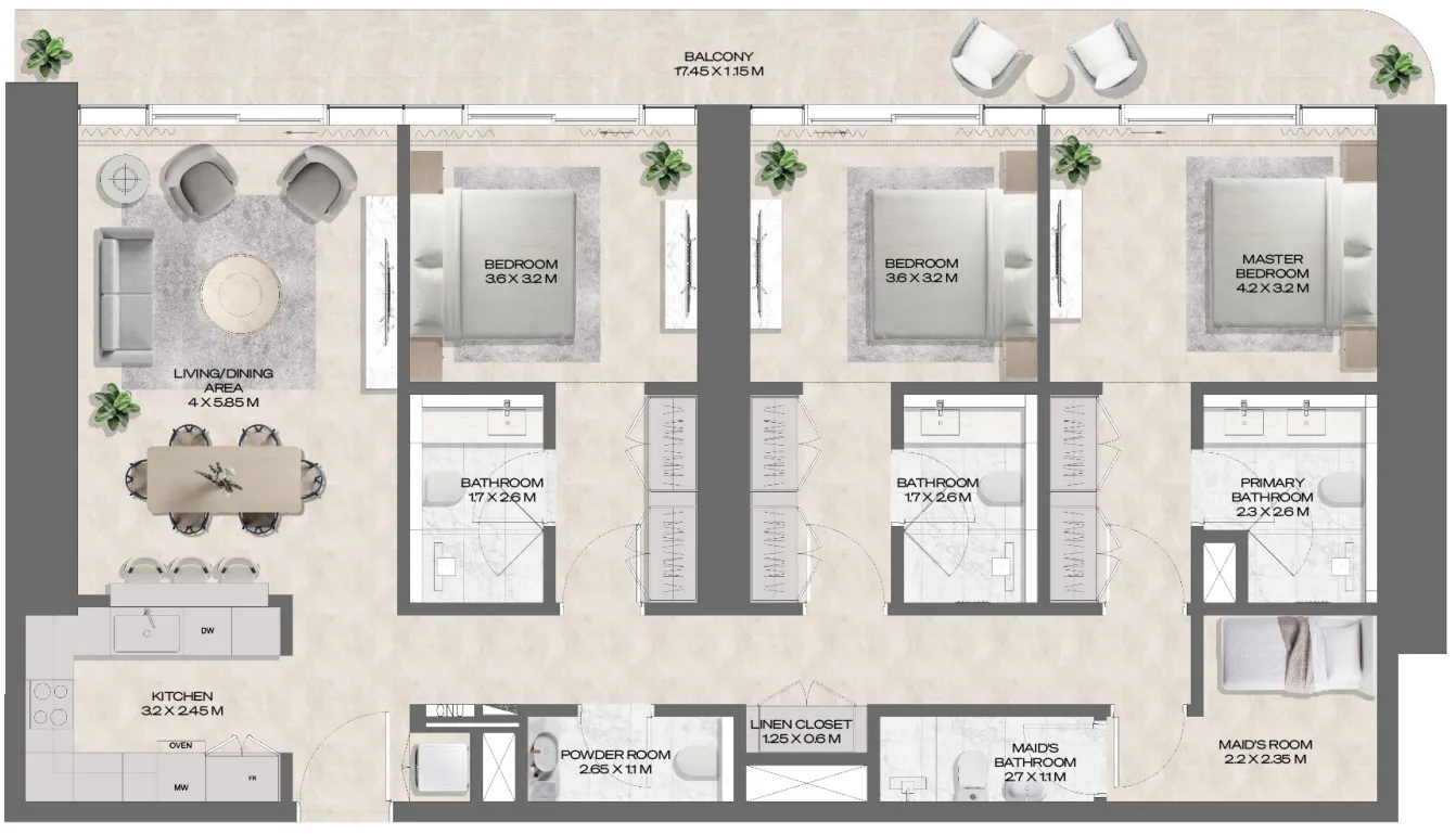3 bedroom layout